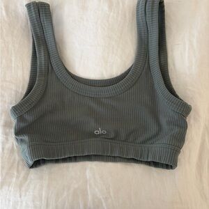 ALO Yoga Ribbed wellness Bra green small